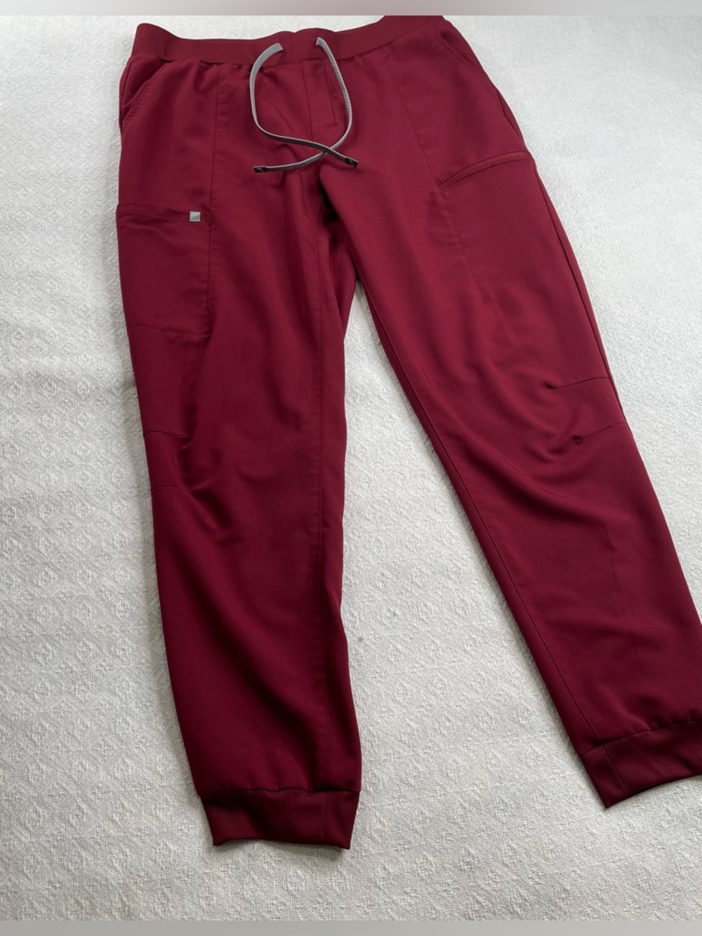 Burgundy Jogger Pants - Drawstring Casual Trousers Size XL/T- Medical Staff